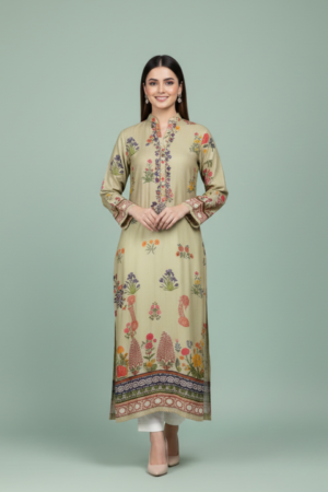 2-piece Digital Print with Handmade Neckline